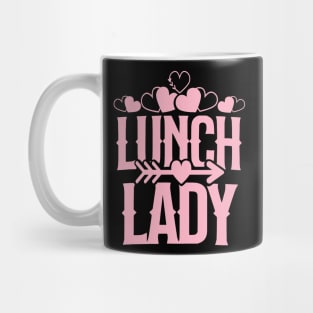 Lunch lady valentines day love heart design school Mug